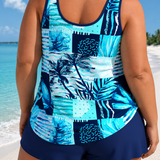 MARGAUX | PLUS SIZE RELAXED FIT LEAF SWIM SET