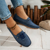 Mocassins Ophélie bleus en daim, modèle basse à lacets et semelle ajourée