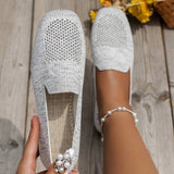 Chaussures plates en maille claire, avec décoration fleur scintillante