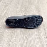 Dessous de mules fourrées d’intérieur noires avec motif en relief antidérapant