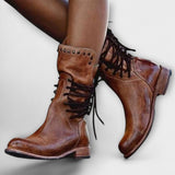 Sabine | Bottes en Cuir Plateforme