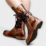 Sabine | Bottes en Cuir Plateforme
