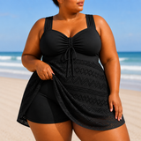 ÉLÉONORE | PLUS SIZE REFINED BEACH SWIM DRESS