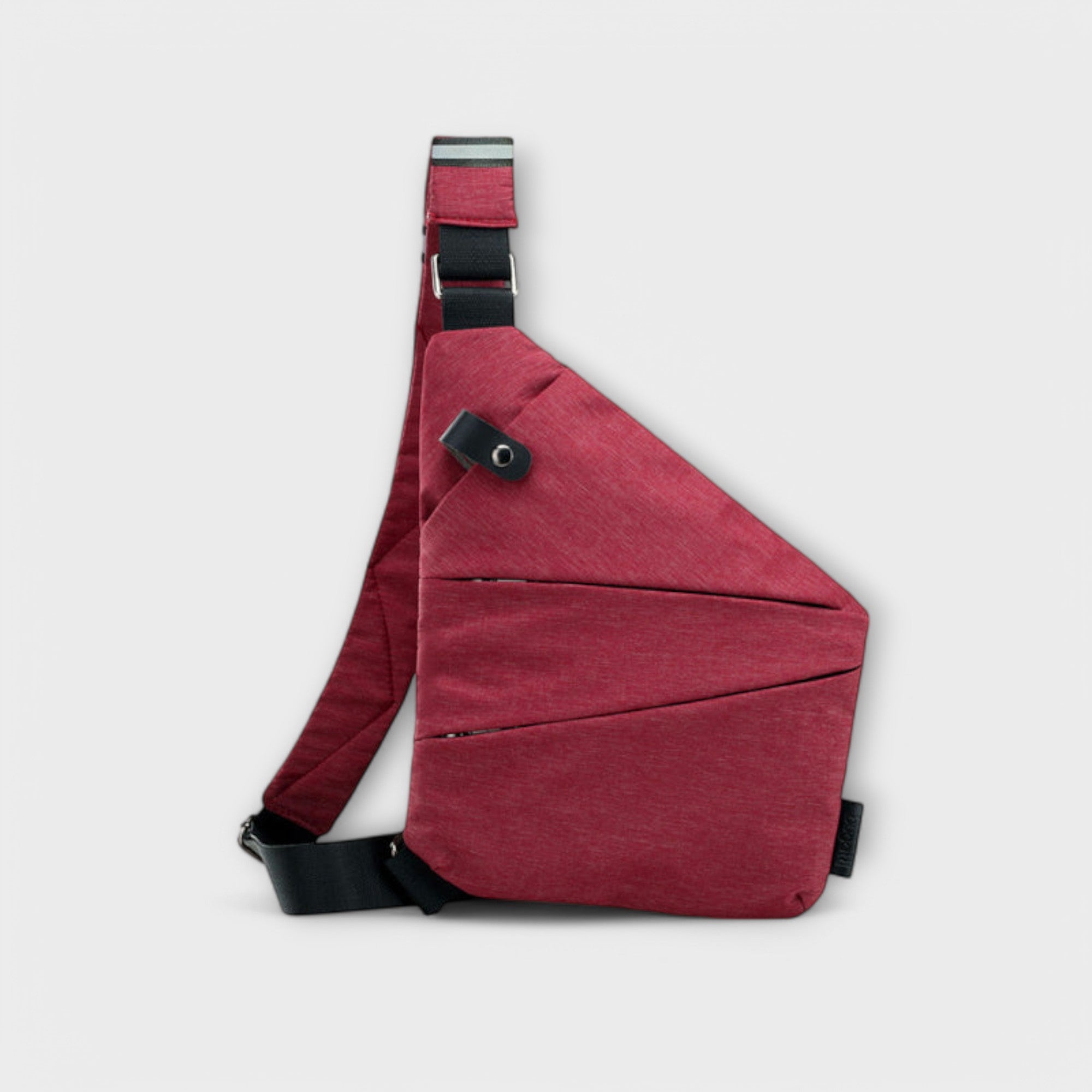 Sac à bandoulière anti vol bordeaux avec bandoulière réglable et rabat à bouton