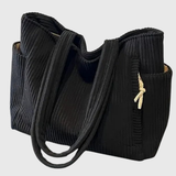 Léa | Sac fourre-tout en ribbed luxueux avec détails en cordon