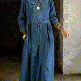 Manon | Robe en jean à col Peter Pan