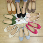 Ballerines souples multicolores à nœuds, disposées en assortiment