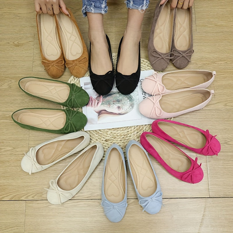 Ballerines souples multicolores à nœuds, disposées en assortiment