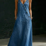 Lalie | Robe longue en denim boutonnée