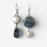 Boucles d'oreilles vintage en pierre naturelle bleue