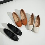 Lot de chaussures plates élégantes noires, beiges et marron clair, bout arrondi