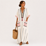 Caftan Adara Crudo Rayures