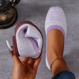 Ballerines tissées à bout fermé, semelle basse, couleur lilas
