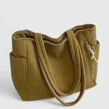 Léa | Sac fourre-tout en ribbed luxueux avec détails en cordon