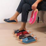 Mocassins à boucle, plusieurs couleurs, coutures contrastées et semelle claire