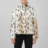 Beverly | Veste en Fausse Fourrure Léopard Ivoire