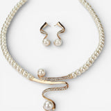 Collier de Perles Naturelles + Ensemble de Boucles d'Oreilles