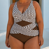 CÉLESTE | PLUS SIZE GEOMETRIC WRAP ONE PIECE