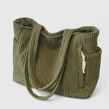 Léa | Sac fourre-tout en ribbed luxueux avec détails en cordon