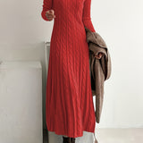 Sarah | Robe Maxi en Tricot Câblé Confortable