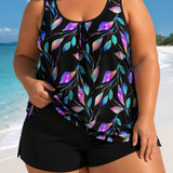 MARGAUX | PLUS SIZE RELAXED FIT LEAF SWIM SET