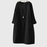 Grace | Robe Midi en Velours Côtelé Détendue