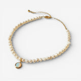 Collier de Perles avec Pierre de Lune en Or