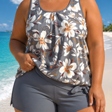 MARGAUX | PLUS SIZE RELAXED FIT LEAF SWIM SET