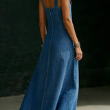 Lalie | Robe longue en denim boutonnée
