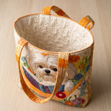 Sac Artisanal - Shih Tzu aux Livres et Fleurs
