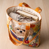 Sac Artisanal - Shih Tzu aux Livres et Fleurs