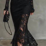 Jeanne | Robe Maxi Élegante en Dentelle à Queue de Poisson