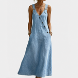 Lalie | Robe longue en denim boutonnée