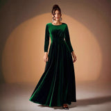 Béatrice | Robe Maxi en Velours à Manches Longues