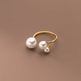 Bague en perles d'eau douce triple ajustable