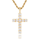 Collier croix en moissanite