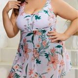 CÉLESTINE | BLOSSOM BREEZE PLUS SIZE SWIMDRESS