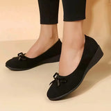 Ballerines noires en tissu à nœud à l’avant