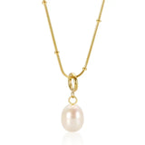 Pauline – Collier doré avec pendentif en perle
