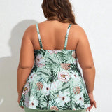 GISÈLE | TROPICAL BLOOM PLUS SIZE SWIMDRESS WITH BOYSHORTS