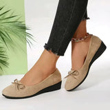 Ballerines beiges à nœud et semelle épaisse
