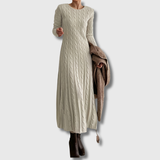 Sarah | Robe Maxi en Tricot Câblé Confortable