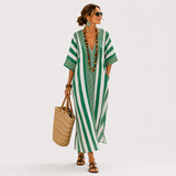 Caftan Zoé Rayures Vertes