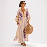 Caftan Sofia Lila Fleuri