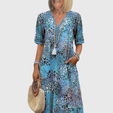 Yvonna | Robe Midi Fleurie Élégante