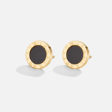 Lucie – Boucles d’oreilles rondes avec centre noir.