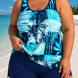 MARGAUX | PLUS SIZE RELAXED FIT LEAF SWIM SET