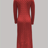 Sarah | Robe Maxi en Tricot Câblé Confortable