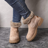 Bottines d’hiver femme beige, col en fausse fourrure et zip, semelle crantée.