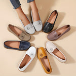 Mocassins souples en plusieurs couleurs, empiècement floral et semelles crantées